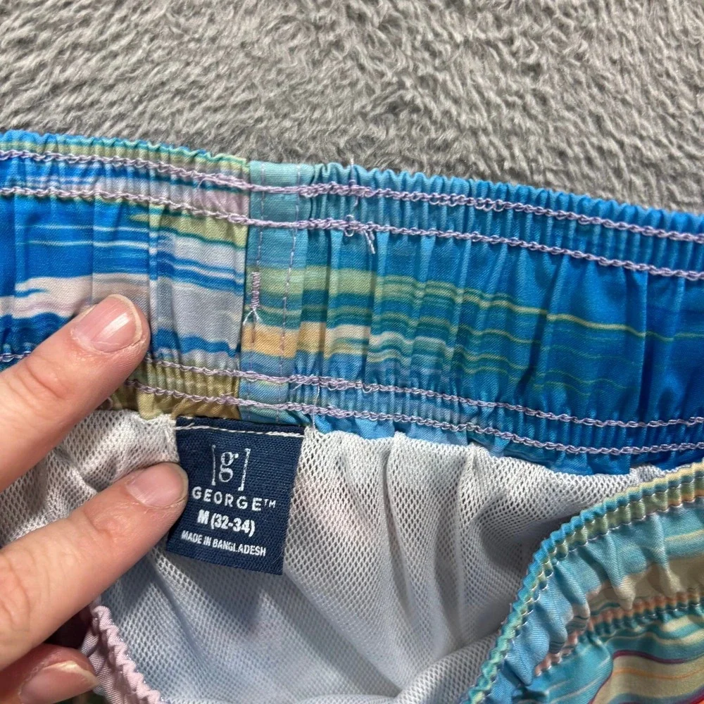 George M Multicolor‎ Swim Trunks Mens Festival Casual Beach Shorts